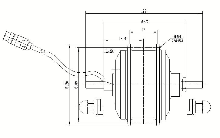 120 light weight compact size inner rotor motor for e-bike