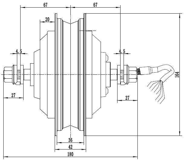 10 inch geared brushless motor for e-scooter