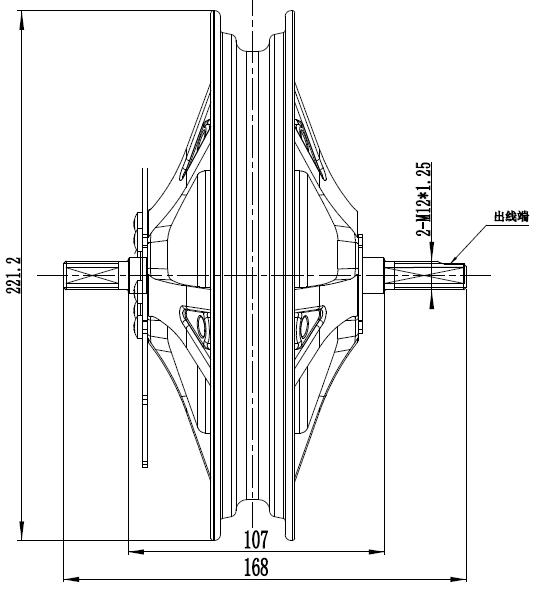 12 inch direct drive brushless motor for e-scooter